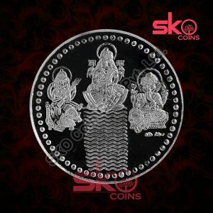 Laxmi Ganesh & Saraswati Silver Coin