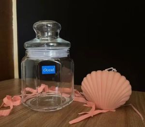 ocean tulip glass lid jar