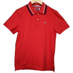 Mens Tommy Hifiger Polo Neck T-shirt (Light Red)