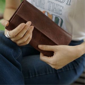 Handcrafted Unique Clutch Leather Bag for Women