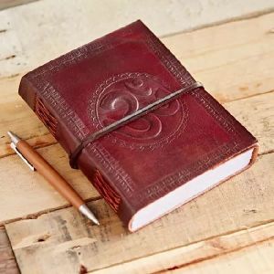 Vintage Om Embossed Unique Design 75 Handcrafted Leather Journal/Diary 200 page