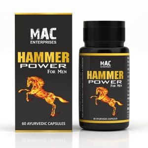 Hammer Power Ayurvedic Capsules with FREE Hammer Power Oil For Men with 9 Proven Natural Herbs Extra