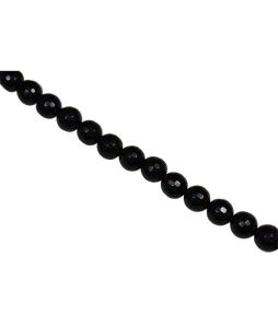 8mm Faceted Round Black Onyx Beads