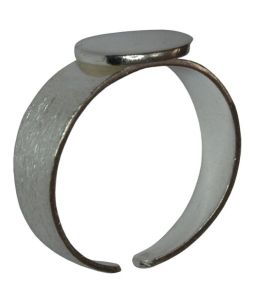 Sterling Silver Brushed Ring with Disc-10mm