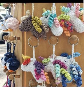 Crochet Unicorn Keychain