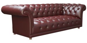 3 Seater Leatherette Chesterfield Sofa