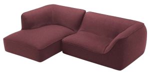 L Shaped Pouf Style Sectional Sofa