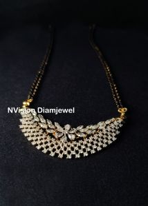 Natural Diamond Round and Pear Marquise Mangalsutra