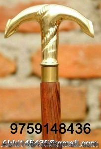 NAUTICAL SOLID BRASS ANCHOR HANDLE VICTORIAN WOODEN WALKING STICK CANE STICK