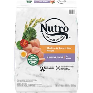 Nutro Chicken & Brown Rice Dry Dog Food for Senior Dog, 13lb