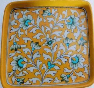 Blue Pottery Multicolor Serving Tray