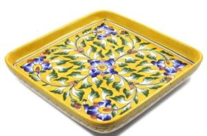 Square Type Blue Pottery Tray