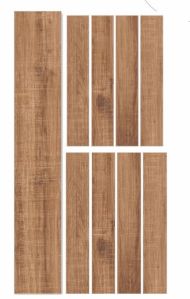 HIC Orange Wooden Strip Ceramic Tiles