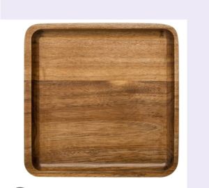 8 Inch Square Wooden Plate