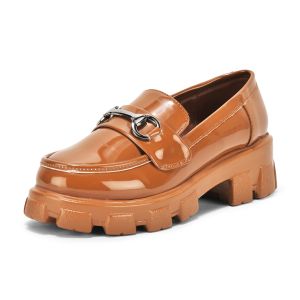 Ladies Brown Slip On Loafer Shoes