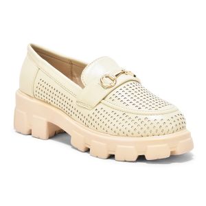 Ladies Nude Pink Slip On Loafer Shoes