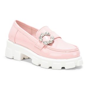 Ladies Pink Slip On Loafer Shoes