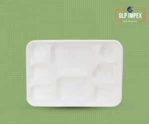 8 Inch Compartment Square Sugarcane Bagasse Plate