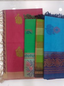 handloom batik hand printed saree