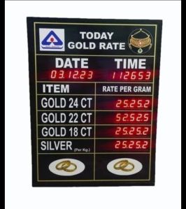 Electronic Jewellers board gold rate Display Board