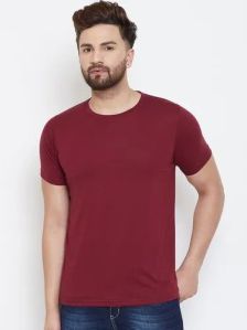 Mens Cotton Half Sleeves Red T Shirt