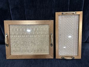 Embroidered panel Trays ( combo )