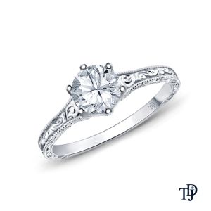 A Truly Vintage Hand Engraved Milgrain Engagement Setting With Center Diamond