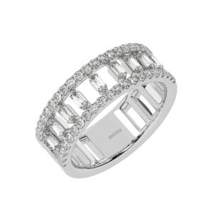 Bridal Style Round And Baguette Diamond Band