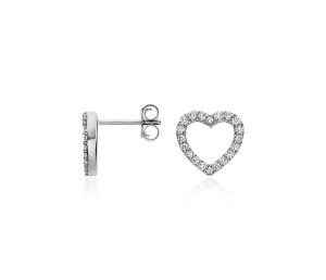 Mini Heart Diamond Earrings