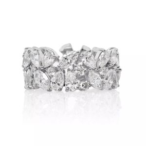 Mix Fancy Cut Marquise And Pear Full Eternity Diamond Wedding Band