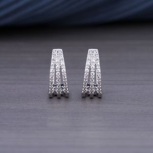 0.090Ct Genuine Lab Grown Diamond Stud Earrings in 10k White Gold DEF / VVS-VS