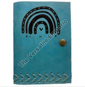Blue Leather Journal with Snap Button