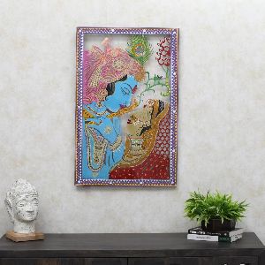 Metal Radha Krishna CNC LED Wall Painting Frame