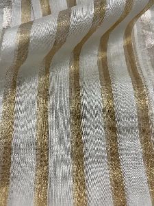 Chanderi Silk Golden Stripes Fabric