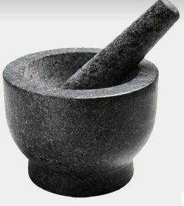 Marble mortar and pestle black