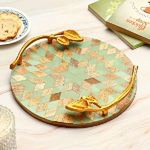 Resin MDF Round Serving Tray
