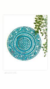 Lippan Wall Art Plate 16 inches Teal blue