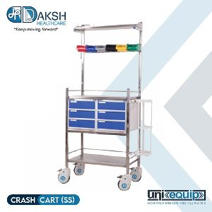 Uniq-4503 Crash Cart Trolley SS