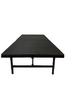Sahni Black Powder Coated Metal Foldable Single Bed with Fixed Mattress