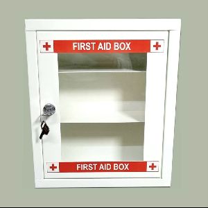 Shiny white Metal First AID box