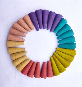 Colored Raw Dhoop Cones
