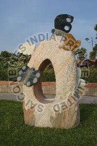 BUTTERFLY CARVED MARBLE STONE GARDEN ABSTRACT SCULPTURE