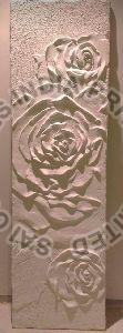 FLOWER CARVED MARBLE STONE  WALL PANEL