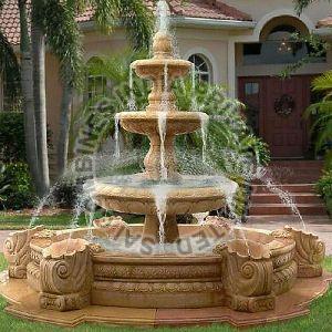 HANDCRAFTED MARBLE STONE GARDEN FOUNTAIN