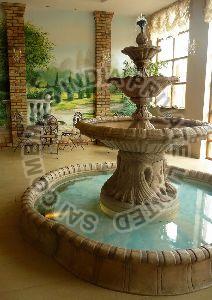 INDOOR HANDCRAFTED POLISHED BROWN MARBLE STONE WATER FOUNTAIN