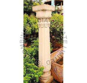 Sandstone Beige Roman Garden Pillar