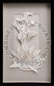 MARBLE STONE FLOWER CARVED WALL PANEL