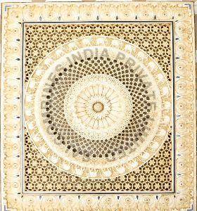 SQUARE ROUND CARVED ANTIQUE MARBLE PANEL
