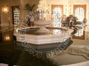 WHITE MARBLE STONE HOTEL INDOOR FOUNTAIN