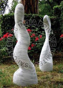 WHITE MARBLE STONE POLISHED  GARDEN SCULPTURE